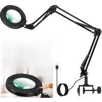 NEWACALOX Upgrade Magnifying Glass Light 5 Colors Table Lamp 5X Magnifier 110mm Diameter Lens Lighting Welding Tool
