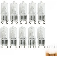 10pcs 40W G9 Halogen Bulb Halogen Bulb Pin Base Tungsten Bulb Warm White Globe Lamp
