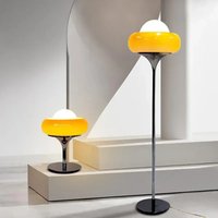 Bauhaus Glass Floor Lamp Living Room Bedroom Study Retro Orange Red Lampshade LED Metal Floor Light Egg Tart Table Lamp Lustre