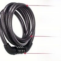 AliExpress NONE Anti-Theft Bicycle Combination Lock - Strong Steel Cable, Drill-Resistant, Scratch-Proof - Secure Your Bike with Ease