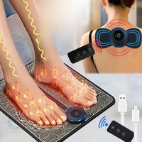 Electric Foot Massager Pad Neck Massage Set Portable Home Fatigue Relief Muscle Vibration Massage Pad Back Neck Massager