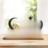 EID Mubarak Decoration Wooden Ornaments Ramadan Decoration 2025 For Home Ramadan Kareem Islamic Muslim Party Eid Al Adha Gifts