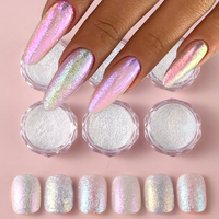 Glitter Chrome Shell Pearl Nail Powder Pigment Mirror Aurora Laser Gold Silver Nail Shiny Dust DIY Manicure Nail Art Decor