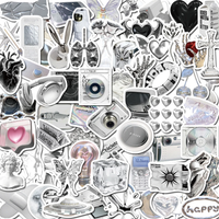 AliExpress MINISO 10/30/66PCS Cool Silver Stickers Waterproof Pvc Decals for Skateboard Helmet Laptop Bicycle Motorcycle Bomb Stickers Kids Toys