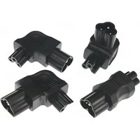 1Pcs IEC320 C5 TO C6 Extension Power Adapter C6 TO C5 Clover Shape 3 Pin Male To Female Right Angle Side Bend Power Connector