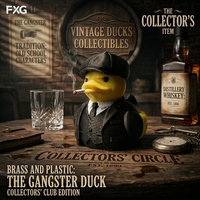 Gangster Duck Figurine Ornament, Office Desk Supplies, Vintage Gangster Style Desk Decor Accent, British Suit Duck Sculpture