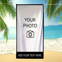 Personalized Beach Towel Custom Photo Name/logo/Word Oversized Microfiber Towel Wedding Party Souvenir for Beach Swimming Bath