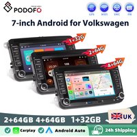 Podofo 2 Din 7'' MP5 Car Radio FM Mirrorlink Carplay Android Auto Car Stereo For Volkswagen VW CC Passat B7 Polo Golf 5 6 image 4