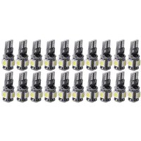 20Pcs Cool White T10 LED Bulb Car Interior License Light 2825 192 194 5050 5 SMD