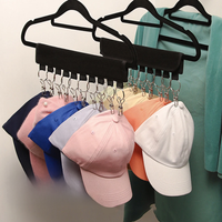 10 Clip Multifunctional Clothes And Hat Clip Portable Household No Punching Velcro Hat Storage Clothes Clip Baseball Cap Storage