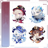 Game Genshin Lyney Furina Balladeer Keychain New Cute Anime Cartoon Pendent Keyring Jewelry Chibi Charakt Badge Cosplay Gift