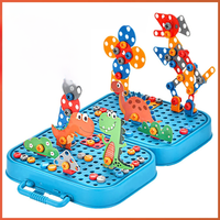 450Pcs Kids STEM Drill Set Creative Mosaic Puzzle Building Blocks Educational Engineering Kit with Screwdriver for Boys Girls
