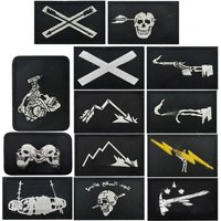 Lucky Global Forward Canoe Embroidered Patch Front Toward Enemy Patches Tacticas Chevron Skeleton Skull Finger Reflective Badges