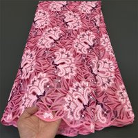Nigerian Tulle Lace Fabric for Sewing, Wedding Dress, Chiffon Party Guipure, High Quality, Embroidery Gauze, 5Yard, PS0029