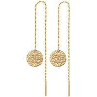 Korean Fashion Long Thread Round Drop Earring Female Gold Silver Color Stainless Steel Chain Earrings for Women Jewelry Gift