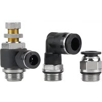 1/8" 1/4" 3/8" 1/2" BSPP(G)-4 6 8 10 12mm Push In To Conect PC PL SL Elbow Pneumatic Pipe Fitting Valve Throttle Air Compressor