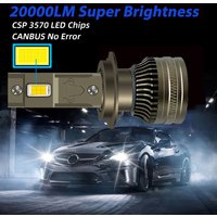 H7 LED CANBUS Mini HeadLamp 3570 CSP Chips Double Copper Tube Car LED Headlight Bulb 20000LM DC12V External Drive Auto light