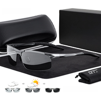 AliExpress SZTZX Aluminium Rimless Outdoor Sport Photochromic Sunglasses Men Polarized Anti-UV Driving Fishing Glasses Cycling Goggle