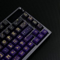 Starry Night Theme Keycaps Set PBT Dye-Sub Custom Keyboard Caps Side Carving Key Caps Mechanical Keyboard Accessory 130keys OEM