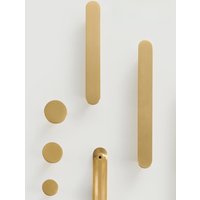 Nurlin Brass Circular Handles At Both Ends Kitchen Cabinet Doors Drawers Wardrobe Pulls Paired With Round Plain Knobs