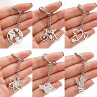 AliExpress SMJEL Geometric Pendant Keychains Punk World Map Universe Cactus Bicycle Charms Stainless Steel Key Chain Ring Boys Birthday Gift