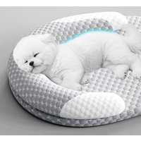 Cooling Cat Bed – Breathable, Water-Washable, Round Pet Cooling Mat with Neck Support, Summer Bed Designed for Hot Weather