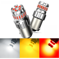 AUXITO 2Pcs P21W LED Red 1156 BA15S LED Bulbs Canbus Error Free White Yellow 12V for Car Signal Lamp Stop Tail Reverse Lights