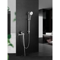 304 Stainless Steel Shower Head Holder Slide Bar Riser Rail Pole Kit Bathroom Height Angle Adjustable Handheld Wall