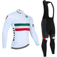 AliExpress EFAPEL Winter ITALIA 2025 Long Cycling Jersey Bike Jacket Maillot Pants Set UAE Team Ropa Ciclismo Thermal Fleece Bicycle Clothing