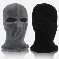 AliExpress Bigsweety 1PC Winter Knit Cap Warm Soft 2 Holes Full Face Ski Hat Hood Motorcycle Helmet Army Tactical Hat Fashion Women Men NEW