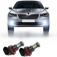 2Pcs LED Car Front Fog Light Lamps Bulb For Skoda Superb MK3 2015 - 2020 2016 2017 2018 2019 Auto Accessory