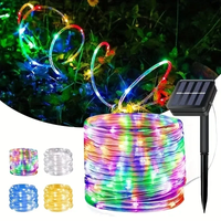 1PC 7M/12M/22M Solar Led Tube String Light Outdoor Waterproof IP65 For Garden Wedding Party Decoration