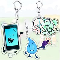 Hot Game Characters Keychain for Accessories Bag Firey Ruby Teardrop Flower Pin Coiny Price Tag Keyring Jewelry Fans Gamer Gifts
