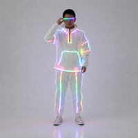 RGB LED Light Up Clothing Set with LED Glasses Remote Control Stage DJ Dance Costume for Nightclub Party Festival Performance