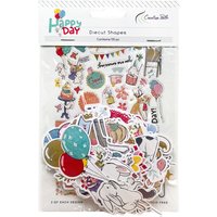 Creative Path 130pcs Happy Day Scrapbooking Die Cuts Shapes Cute Birds Bunny Paper Die Cuts Ephemera For Journaling Card Making