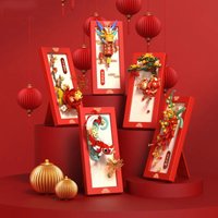 Creative China New Year Building Block Home Furnishings Assemble Brick Dragon Koi Carp Maroon Orange Educational Toys For Gifts
