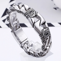 AliExpress Qiaonitu 18mm Heavy Stainless Steel Handcuff Curb Cuban Bracelet Bangle For Men Chunky Bike Link Chain Homme Bracelets Jewelry Accessory
