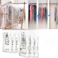 1-10Pcs Hanging Vacuum Storage Bag Reusable Space Saver Compressed Seal Bag with Pump for Clothes Quilt Compression down jacket