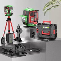LFINE 16 Linii 4D Zielony Laserowy Poziomica 360 ° Samopoziomujący laser krzyżowy z 2 akumulatorami do użytku wewnątrz i na zewnątrz