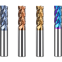 AZZKOR HRC50/55/65/70 4-Flute 1.0-20.0mm Carbide Flat End Mills CNC Machine Tungsten Steel Milling Cutter Tools