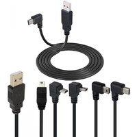 Mini USB Cable Combo Mini USB Right Angle & Left Angle Male to USB Type A 2.0 Right Angle Male Data Sync and Charge Cable 0.25M