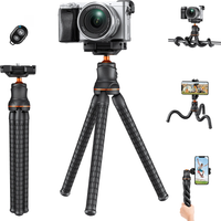 K&F CONCEPT Camera Tripod New Versatile Adjusted Mini Flexible Mobile Phone Stand Tripod Cellphone Clip Bluetooth Remote Control
