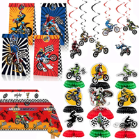AliExpress AADECORZZ Dirt Bike Party Favor Supplies Motorcycle Birthday Decorations Motocross Gift Bags Cupcake Topper Spiral Table Cloth Honeycomb