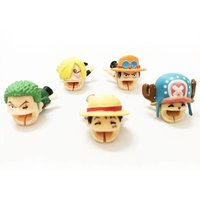 Cartoon Anime One Piece Kawaii Cable Bite Protector for Usb Cable Organizer Winder Luffy Zoro Protector Toys for Children Gift