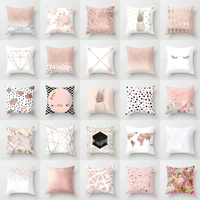 Nordic Style Pink Pillow Marble Geometric Series Waist Rest Cover Sofa Cushion with Removable