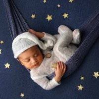 0-1 Month Newborn Photography Props Wool Outfit Hat Baby Romper Bodysuits Outfit Shooting Baby Photo Props Clothing