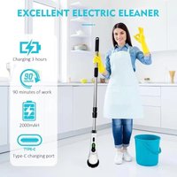 9-in-1 Rechargeable Cordless Electric Spin Scrubber, Turbo 360° Rotating Cleaning Brush with Replaceable Heads, Waterproof Power Scrub Brush for Bathroom Kitchen Tile Tub Floor Car Home Cleaning Daily