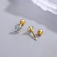 Moissanite Diamond Stud Earrings 18K White Gold Plated S925 Sterling Silver Earrings Screw Back for Women Men Jewelry Brincos