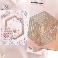 Nested Hexagon Stitched Metal Cutting Dies, Craft Decoration, Embossing Template, DIY Paper Handmade Knife, Holiday Knife,