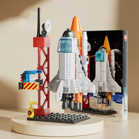107 Piece DIY Building Blocks Space Rocket Craft Launch Center Base Puzzle Model Assembling Bricks Small Set Education Boys Toy